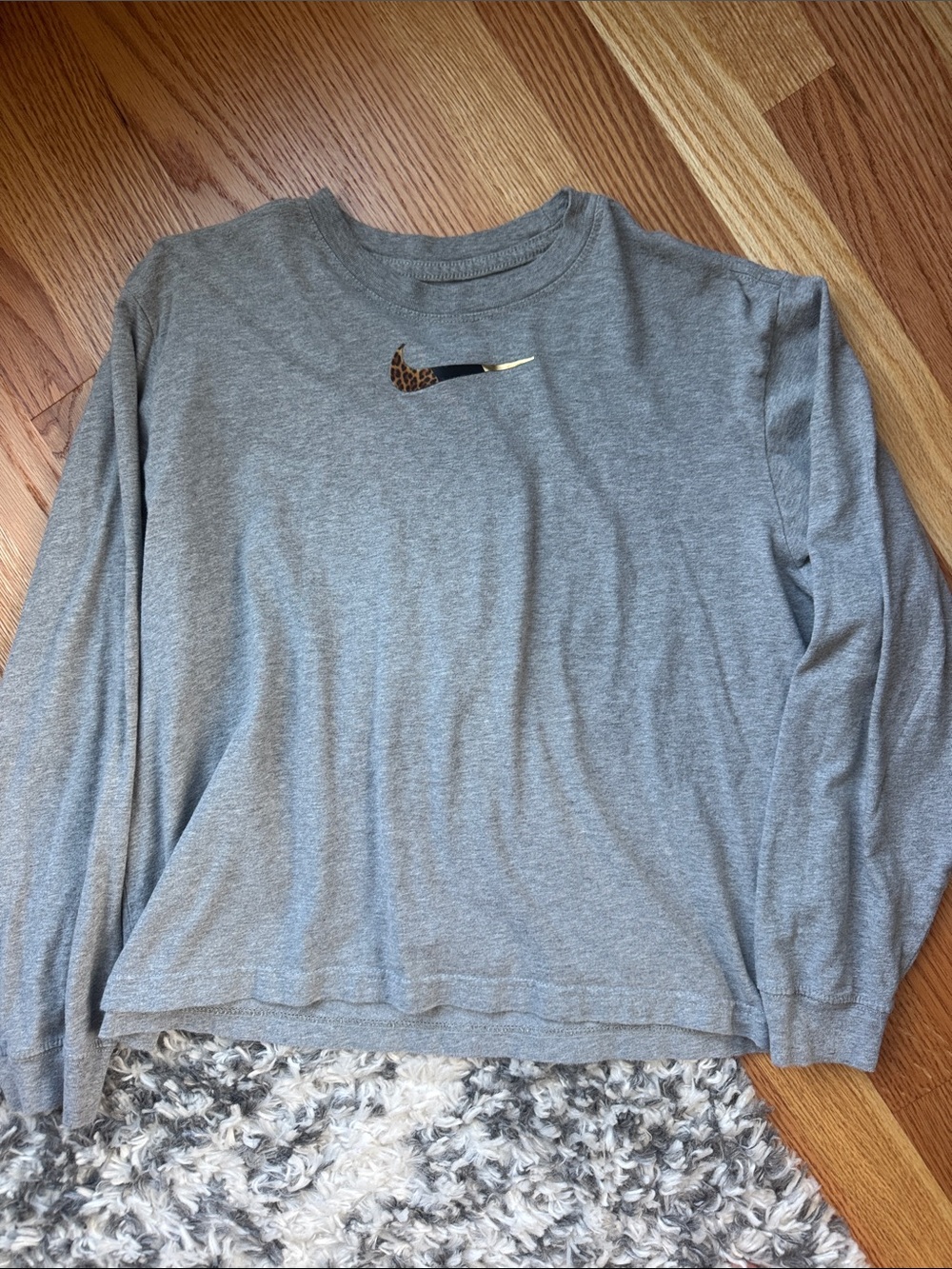 Women’s Grey Long-Sleeve with Swoosh Detail